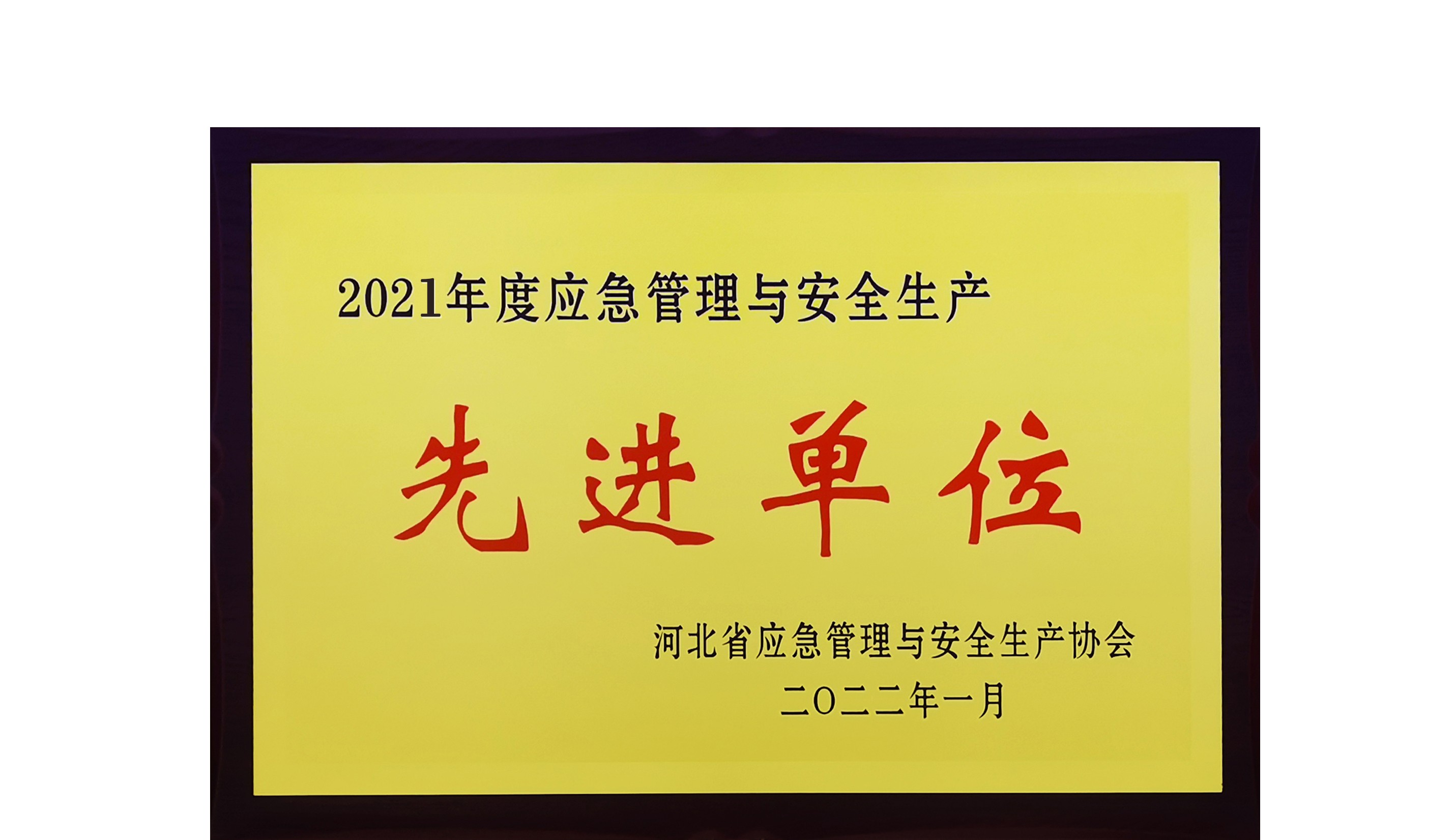集團(tuán)公司榮獲2021年度 河北省應(yīng)急管理與安全生產(chǎn)先進(jìn)單位